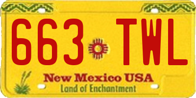 NM license plate 663TWL