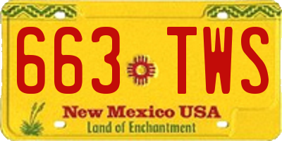NM license plate 663TWS