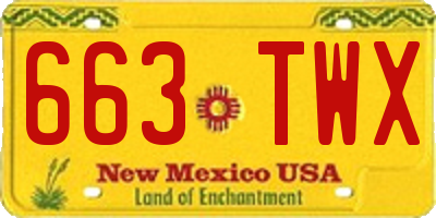NM license plate 663TWX