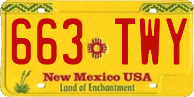 NM license plate 663TWY