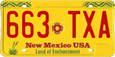 NM license plate 663TXA