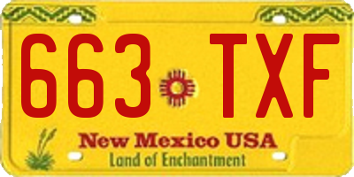 NM license plate 663TXF