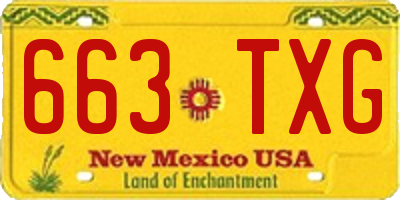 NM license plate 663TXG