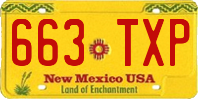NM license plate 663TXP