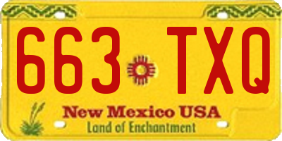 NM license plate 663TXQ