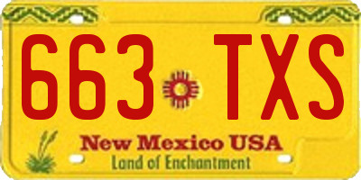 NM license plate 663TXS