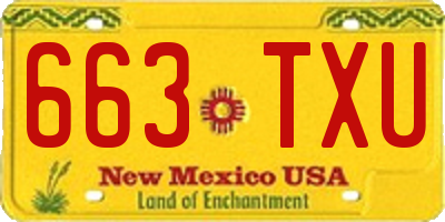 NM license plate 663TXU