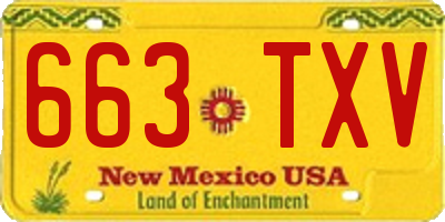 NM license plate 663TXV