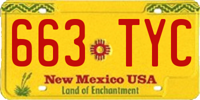 NM license plate 663TYC