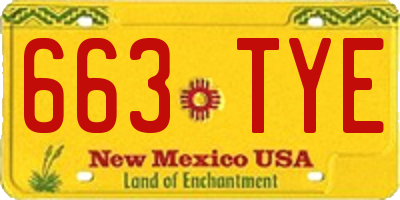 NM license plate 663TYE