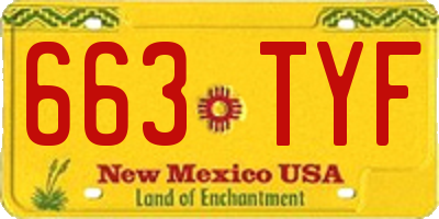 NM license plate 663TYF