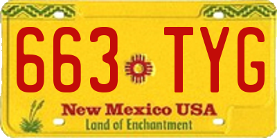 NM license plate 663TYG