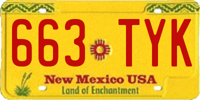 NM license plate 663TYK