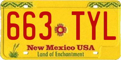 NM license plate 663TYL