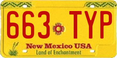 NM license plate 663TYP