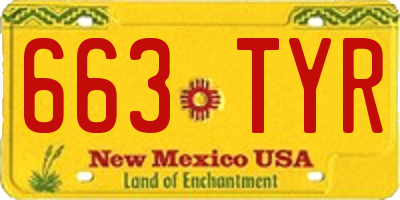 NM license plate 663TYR