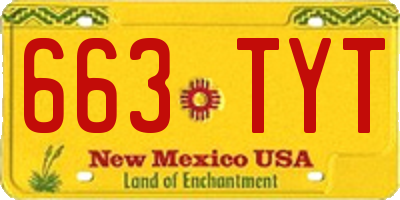 NM license plate 663TYT