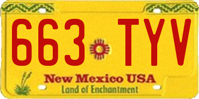 NM license plate 663TYV
