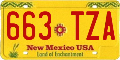 NM license plate 663TZA