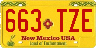 NM license plate 663TZE