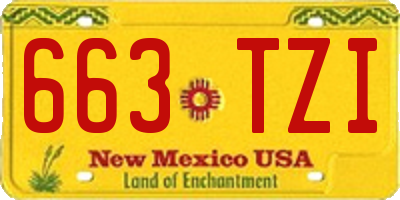 NM license plate 663TZI