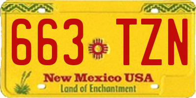 NM license plate 663TZN