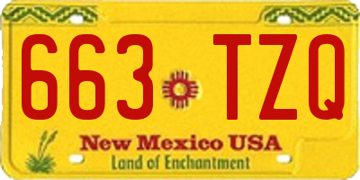 NM license plate 663TZQ