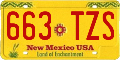 NM license plate 663TZS
