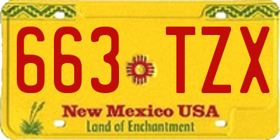 NM license plate 663TZX