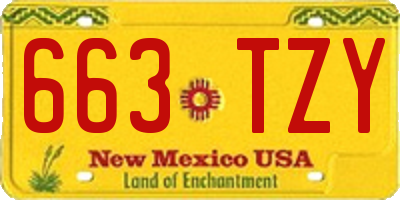 NM license plate 663TZY