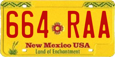 NM license plate 664RAA