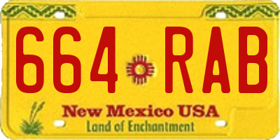 NM license plate 664RAB