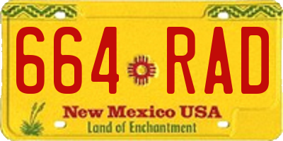 NM license plate 664RAD