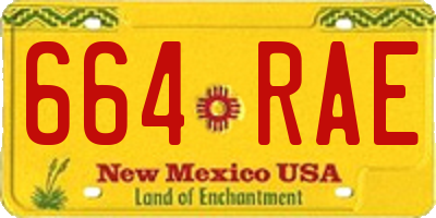 NM license plate 664RAE