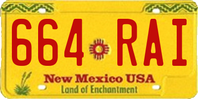 NM license plate 664RAI