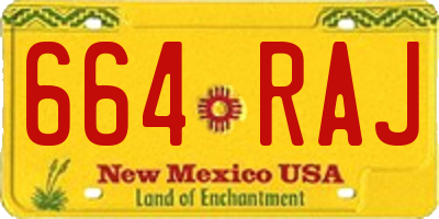 NM license plate 664RAJ