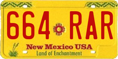 NM license plate 664RAR