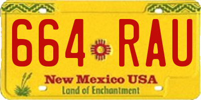 NM license plate 664RAU