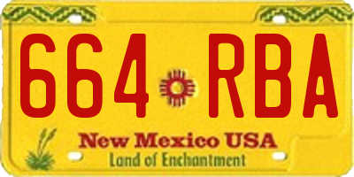 NM license plate 664RBA