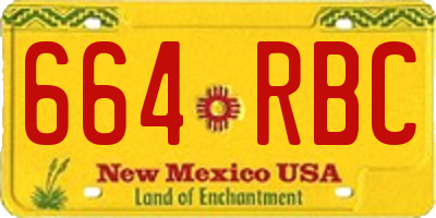 NM license plate 664RBC