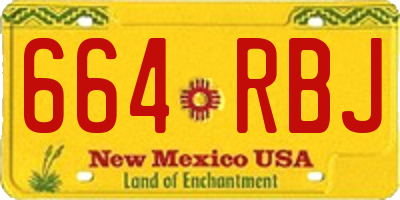 NM license plate 664RBJ