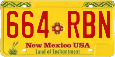 NM license plate 664RBN