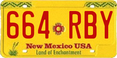 NM license plate 664RBY