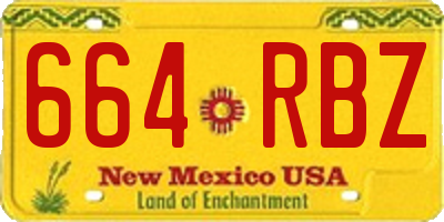 NM license plate 664RBZ