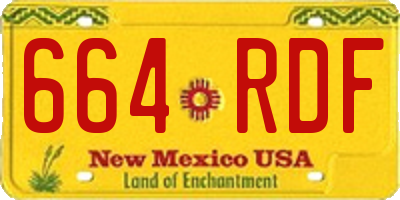 NM license plate 664RDF