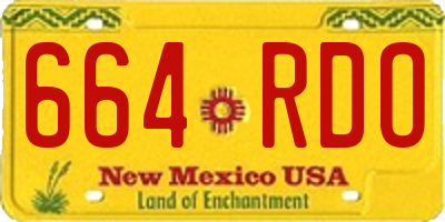 NM license plate 664RDO
