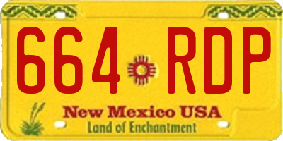 NM license plate 664RDP