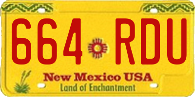 NM license plate 664RDU