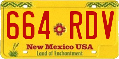 NM license plate 664RDV