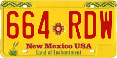 NM license plate 664RDW